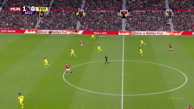 Manchester United - Tottenham, VOYO: Gol Bruno Fernandes (minutul 81)